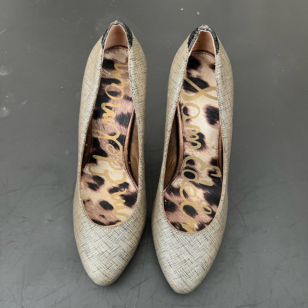 SAM EDELMAN Yasmine Gold Shimmer High Heel Pumps Size 6M